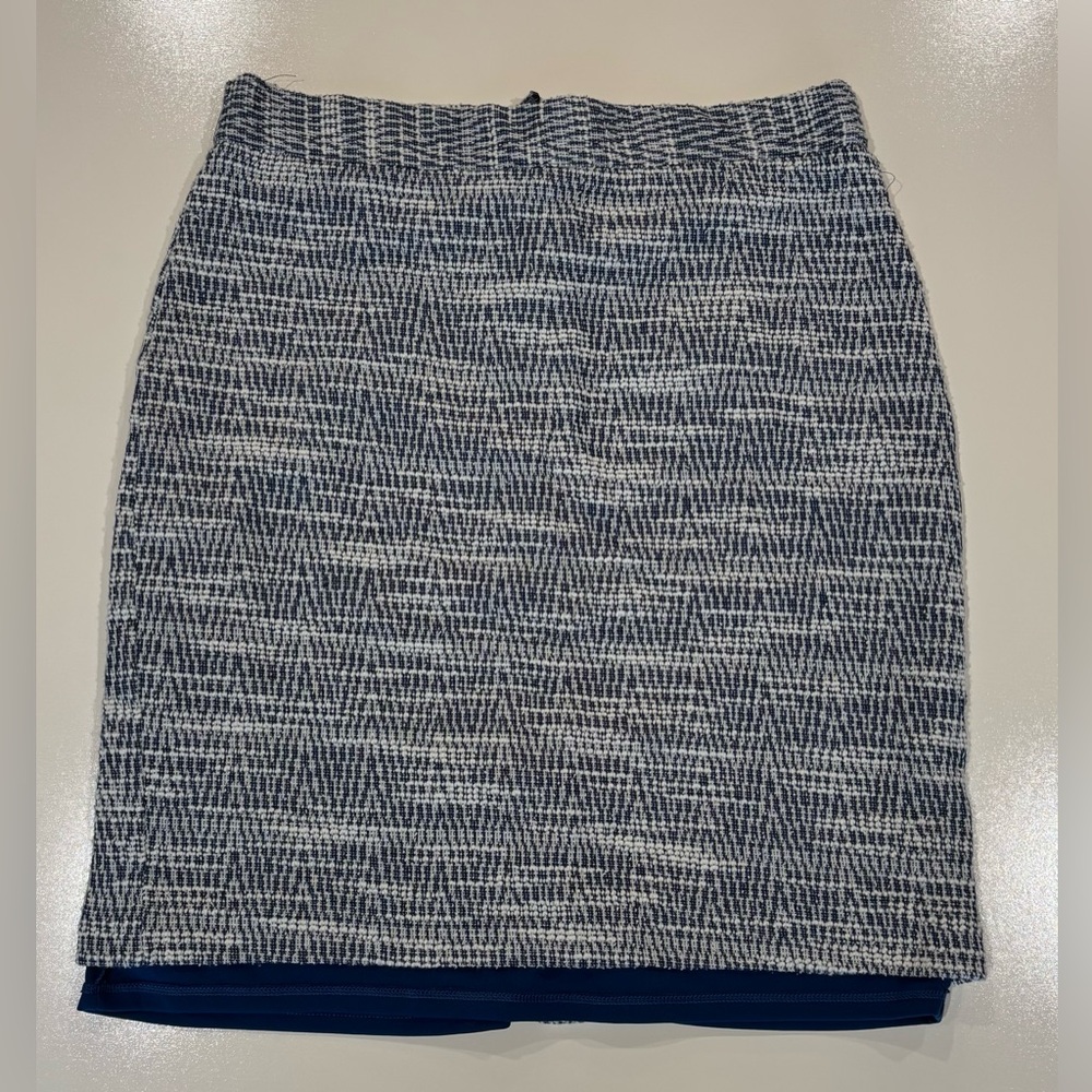 Banana Republic Navy and Cream Pencil Skirt